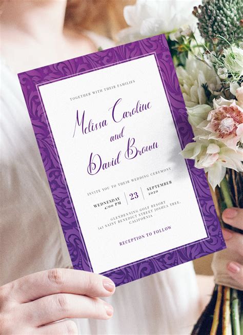 purple wedding invitation templates|Purple Wedding Invitation PSD, 10,000+ High Quality Free PSD .